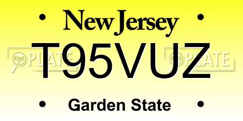 T95VUZ New Jersey License Plate