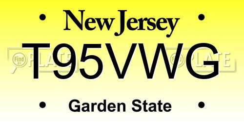 T95VWG New Jersey License Plate