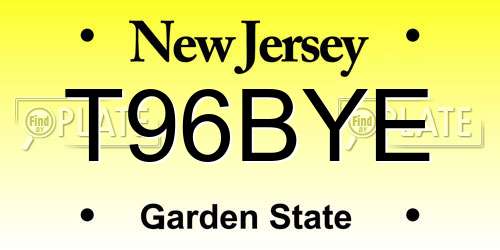T96BYE New Jersey License Plate