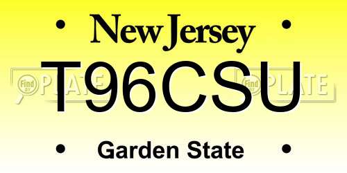 T96CSU New Jersey License Plate