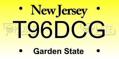 T96DCG New Jersey License Plate