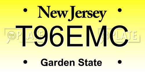 T96EMC New Jersey License Plate