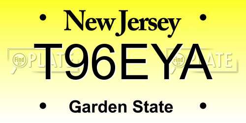 T96EYA New Jersey License Plate