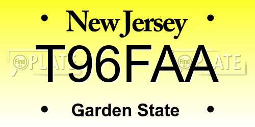 T96FAA New Jersey License Plate