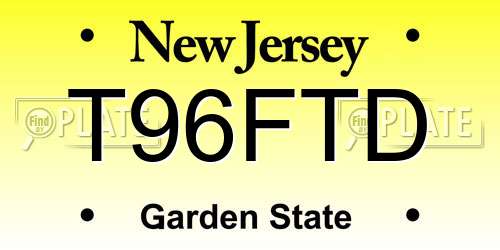 T96FTD New Jersey License Plate