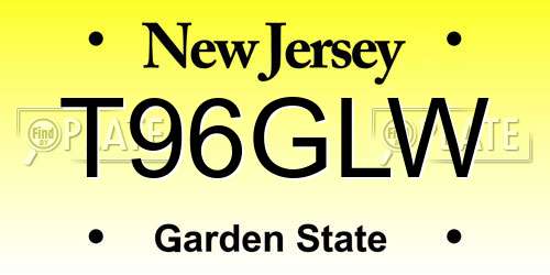 T96GLW New Jersey License Plate