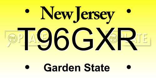 T96GXR New Jersey License Plate