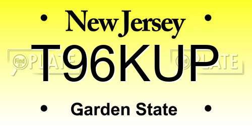 T96KUP New Jersey License Plate