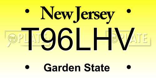 T96LHV New Jersey License Plate