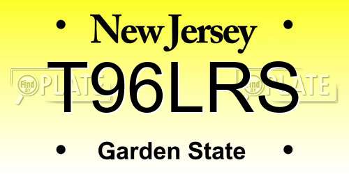 T96LRS New Jersey License Plate