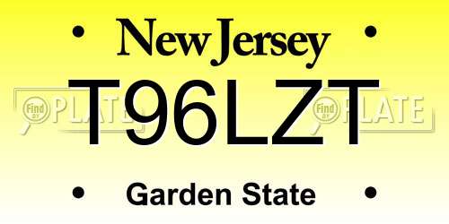 T96LZT New Jersey License Plate