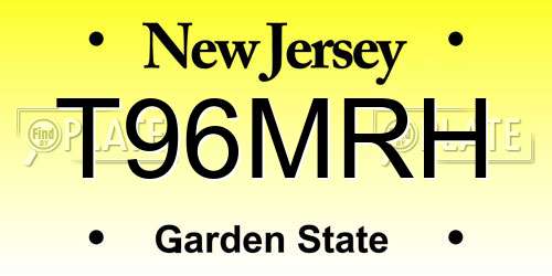 T96MRH New Jersey License Plate