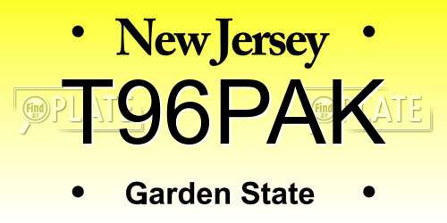 T96PAK New Jersey License Plate
