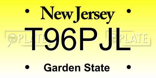 T96PJL New Jersey License Plate