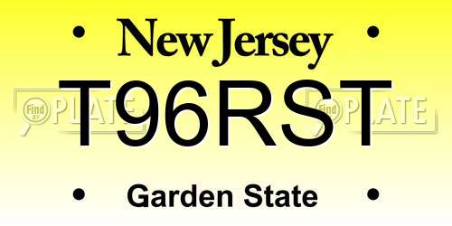 T96RST New Jersey License Plate