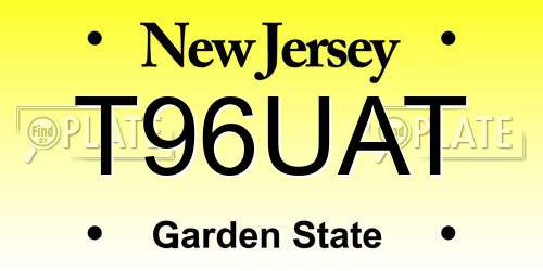 T96UAT New Jersey License Plate