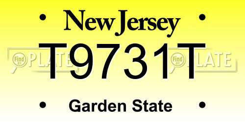 T9731T New Jersey License Plate