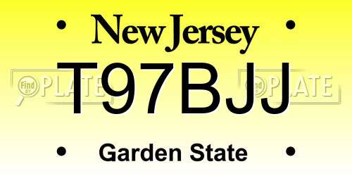 T97BJJ New Jersey License Plate