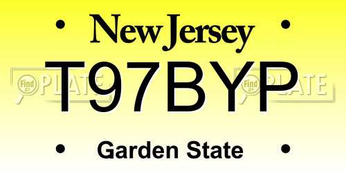 T97BYP New Jersey License Plate
