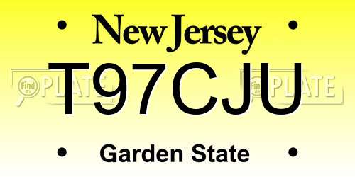 T97CJU New Jersey License Plate