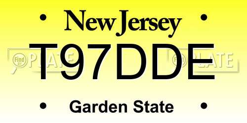 T97DDE New Jersey License Plate