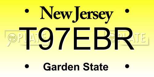 T97EBR New Jersey License Plate