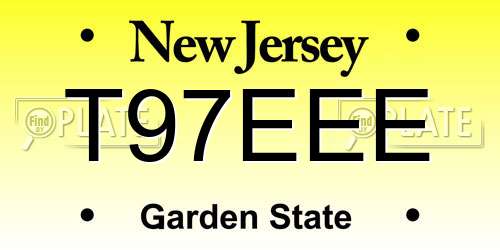 T97EEE New Jersey License Plate