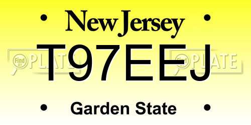 T97EEJ New Jersey License Plate