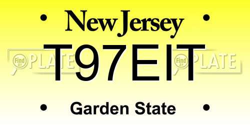 T97EIT New Jersey License Plate