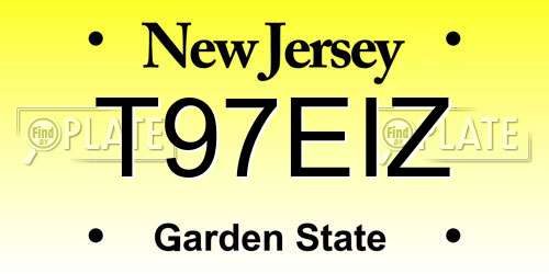 T97EIZ New Jersey License Plate