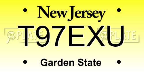 T97EXU New Jersey License Plate