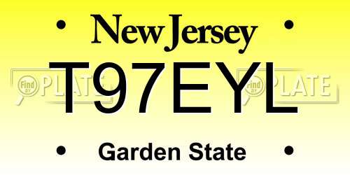 T97EYL New Jersey License Plate