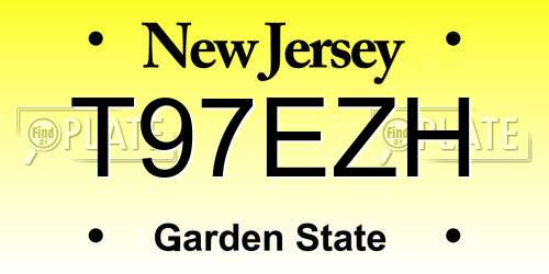T97EZH New Jersey License Plate