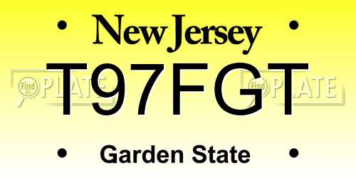 T97FGT New Jersey License Plate