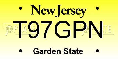 T97GPN New Jersey License Plate