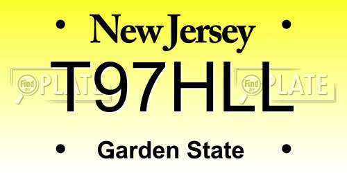 T97HLL New Jersey License Plate