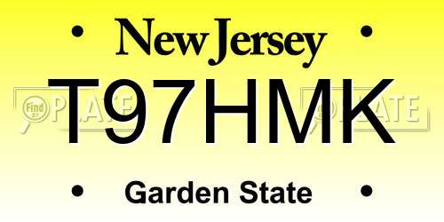 T97HMK New Jersey License Plate