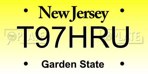 T97HRU New Jersey License Plate
