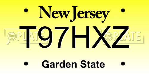 T97HXZ New Jersey License Plate