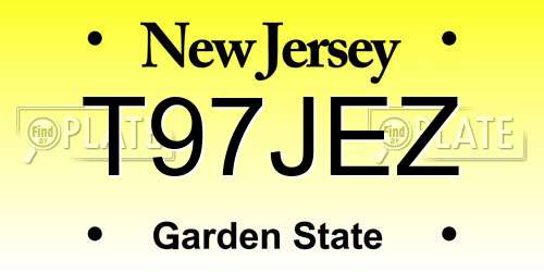 T97JEZ New Jersey License Plate