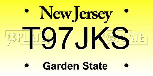 T97JKS New Jersey License Plate
