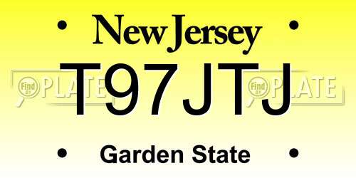 T97JTJ New Jersey License Plate