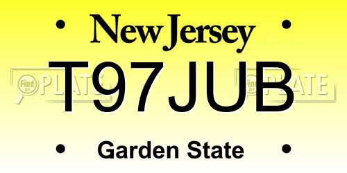 T97JUB New Jersey License Plate