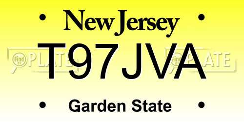 T97JVA New Jersey License Plate