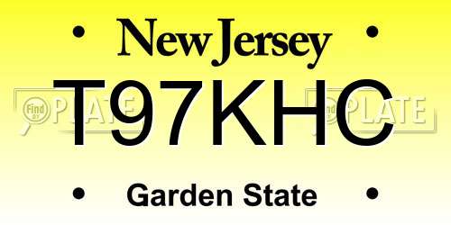 T97KHC New Jersey License Plate