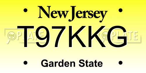 T97KKG New Jersey License Plate