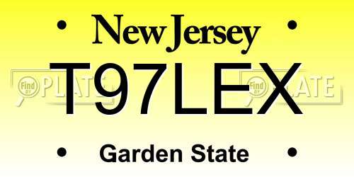 T97LEX New Jersey License Plate