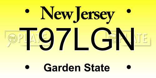 T97LGN New Jersey License Plate