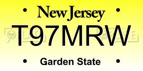 T97MRW New Jersey License Plate