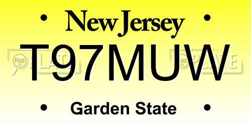 T97MUW New Jersey License Plate